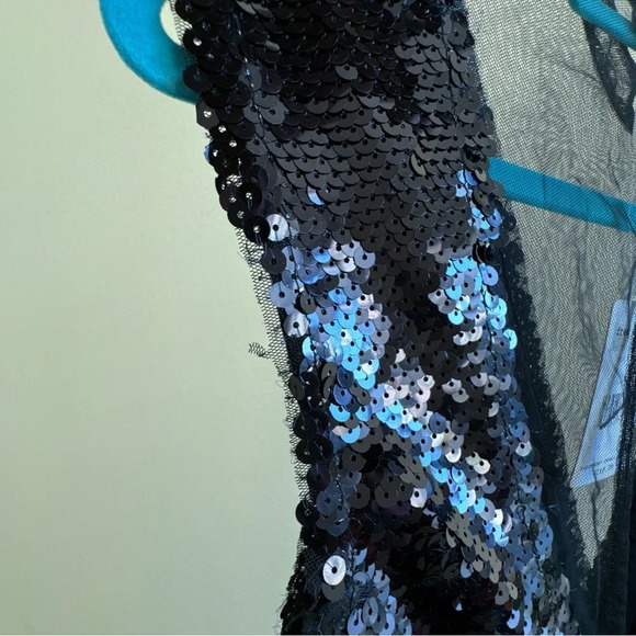 Free People New Dance til dawn black sequin mesh minidress XS - Picture 13 of 15